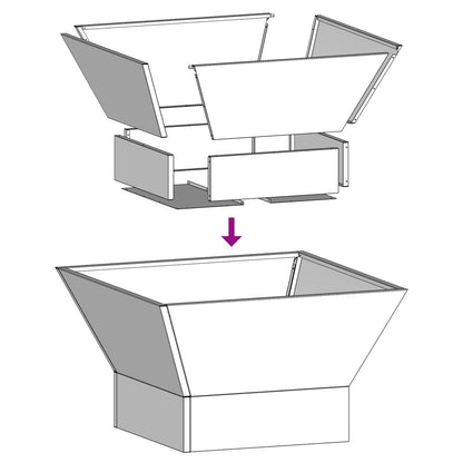 Vierkante Vuurkorf Bruin Verweerd Staal 60 x 60 x 35 cm Verweerd staal/Bruin