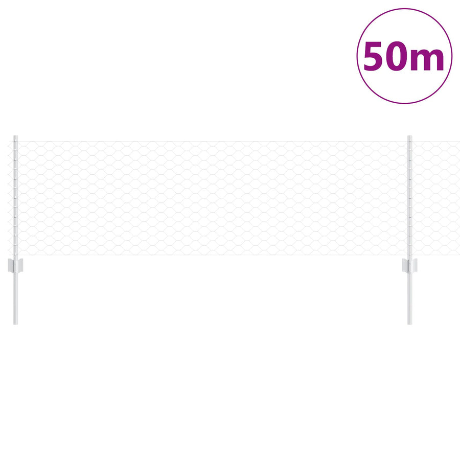 Hekpalen 11 St U-Kanaal 60 Cm Gegalvaniseerd Staal,  Zeshoekig Hek 0,6X50 M Gegalvaniseerd Staal