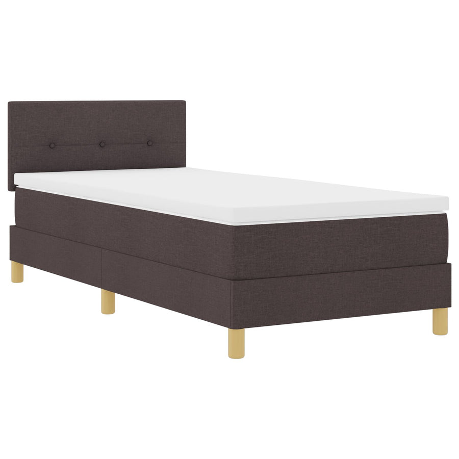 Boxspringbed Met Matras Stof Donkerbruin 100 x 200 cm Knoopgepatenteerd