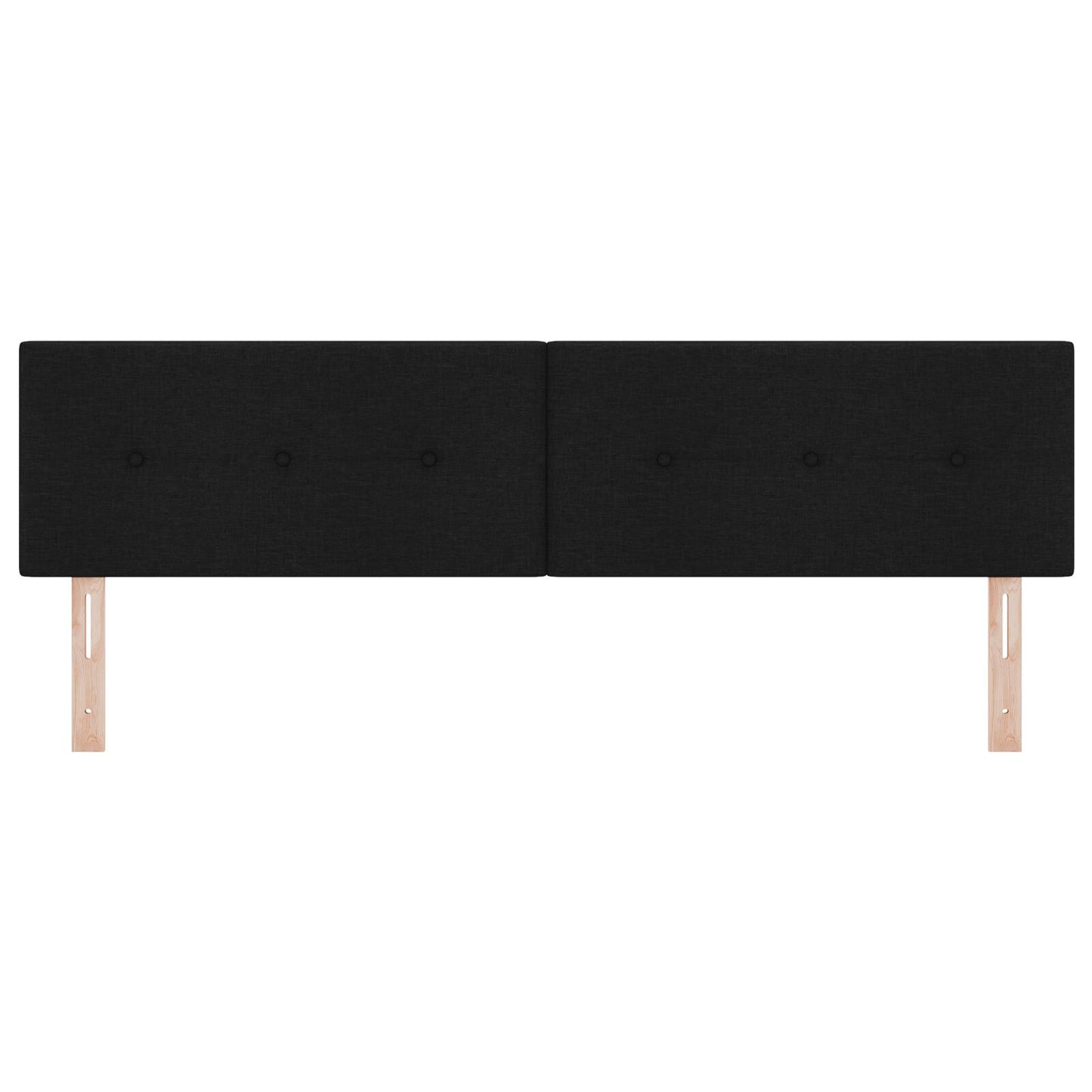 Hoofdbord Met Knopen Tufted Stof Zwart 180 cm Laag hoofdbord