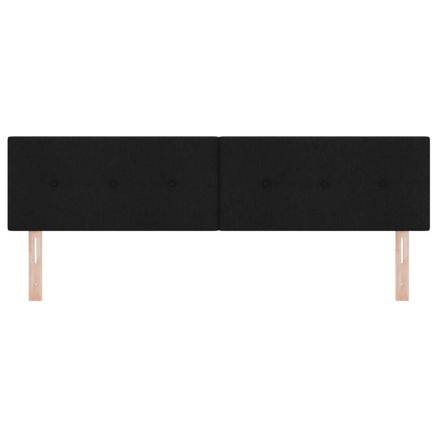 Hoofdbord Met Knopen Tufted Stof Zwart 180 cm Laag hoofdbord