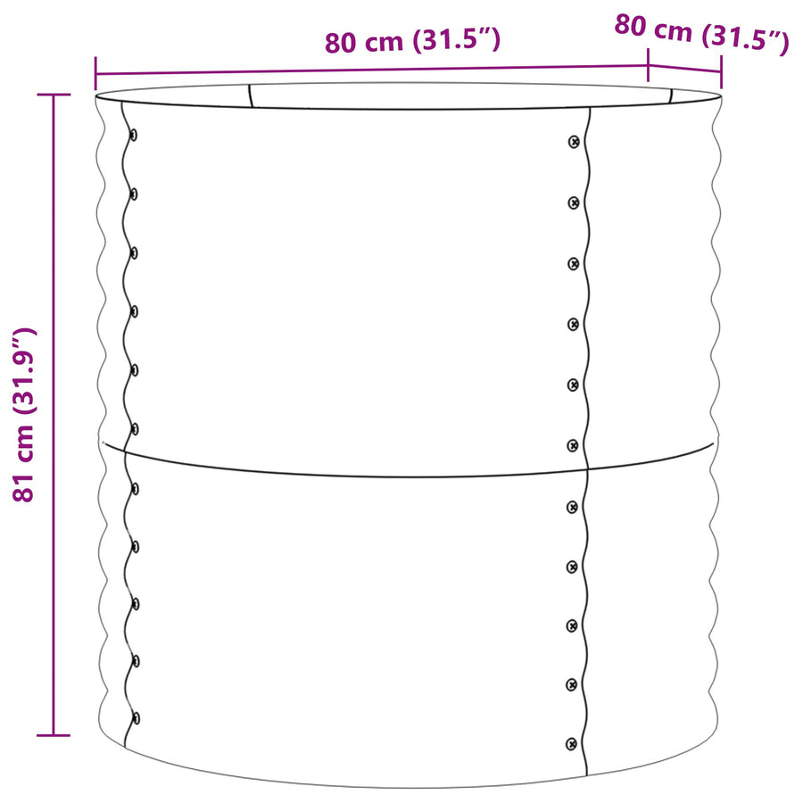Tuin Verhoogd Bed Gegalvaniseerd Staal 80 x 80 x 81 cm Groen