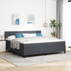 Boxspringbed 200x200 cm donkergrijs katoen stof