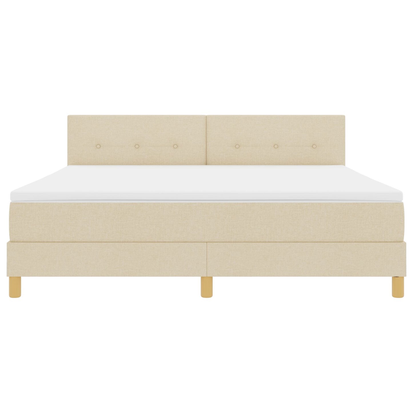 Boxspringbed Met Matras Stof Crème 180 x 200 cm Geknoopt