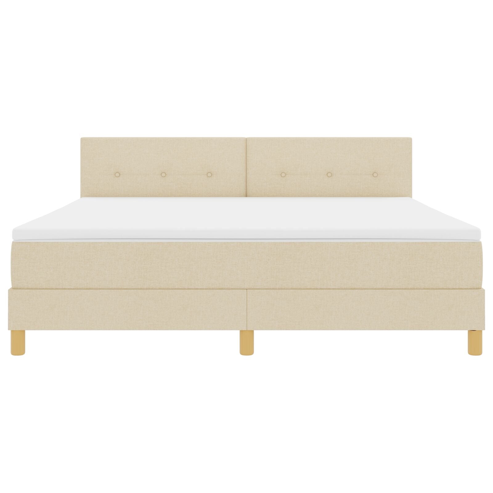 Boxspringbed Met Matras Stof Crème 180 x 200 cm Geknoopt