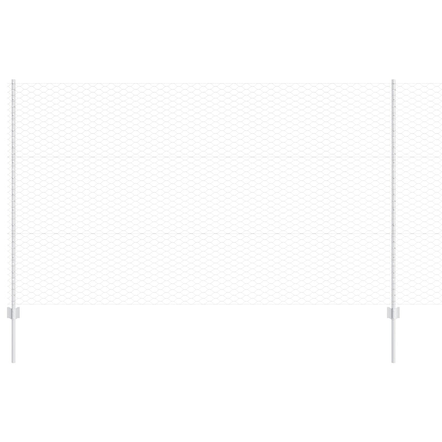 Omheining Palen 22 St U-Channel 140 Cm Gegalvaniseerd Staal,  Zeshoekige Omheining 1.4X25 M Gegalvaniseerd Staal