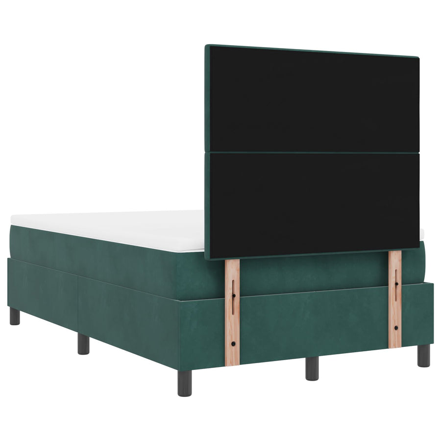 Boxspringbed Met Matras Donkergroen 120X200 Cm Fluweel Blauw