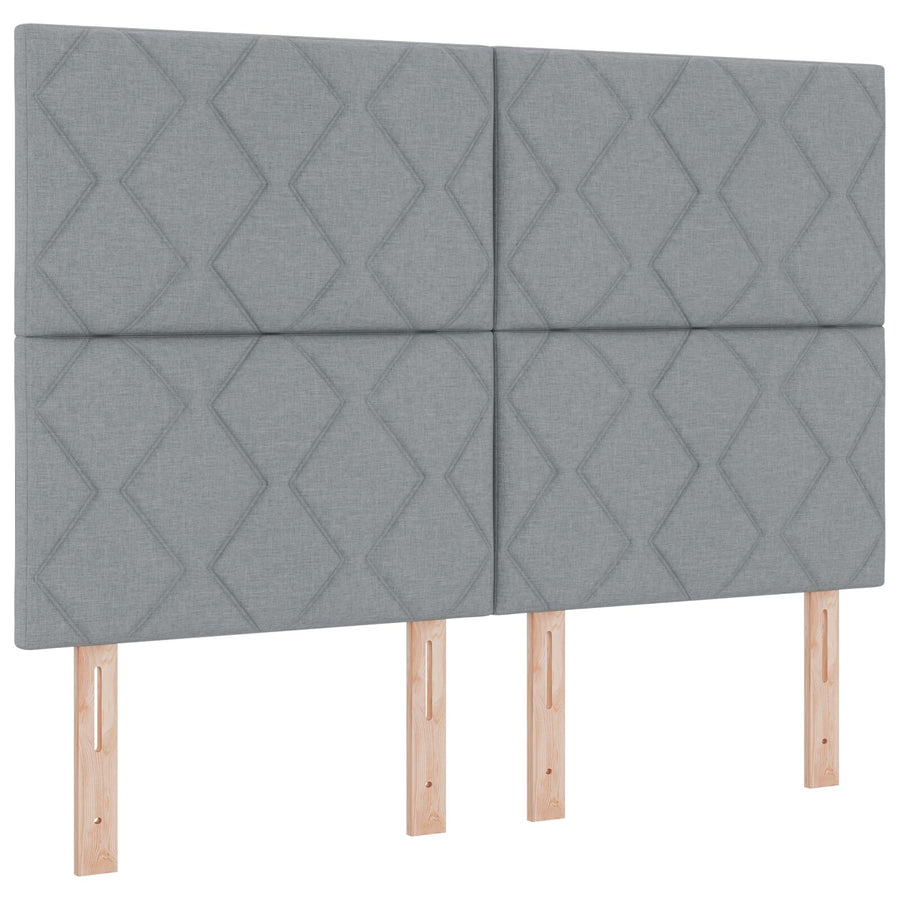 Hoofdbord Diamantblokontwerp Lichtgrijs 160 cm Stof