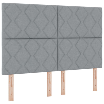 Hoofdbord Diamantblokontwerp Lichtgrijs 160 cm Stof