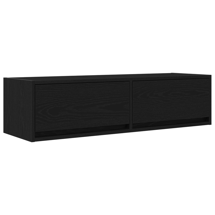 Tv-Meubel Zwart Eiken 100X31X25,5 Cm Bewerkt Hout