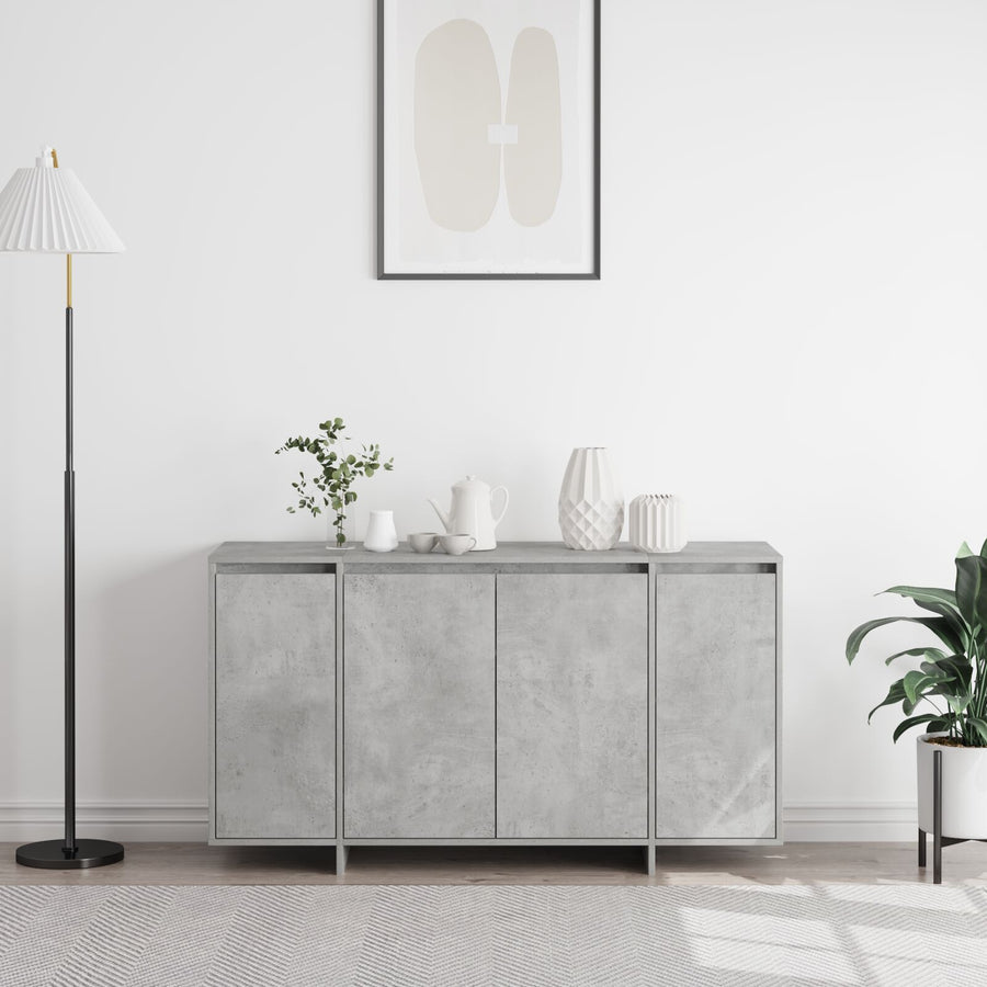 Beton Grijs Dressoir Beton Grijs Bewerkt Hout 135 X 41 X 75 Cm