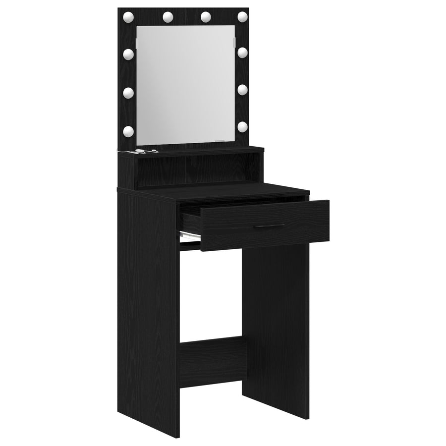 Kaptafel Met Led-Lampen In - 50 x 41 x 135 cm Zwart eiken