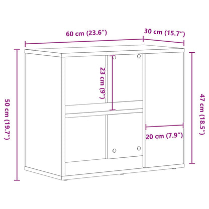 Dressoir Zwart Eik 60X30X50 Cm Bewerkt Hout