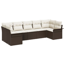 7-Delige Tuinsofa Set Met Kussens Bruin Poly Rattan