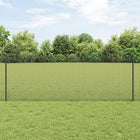 Fence with Post Grey 0.8 x 25 m Steel and PVC