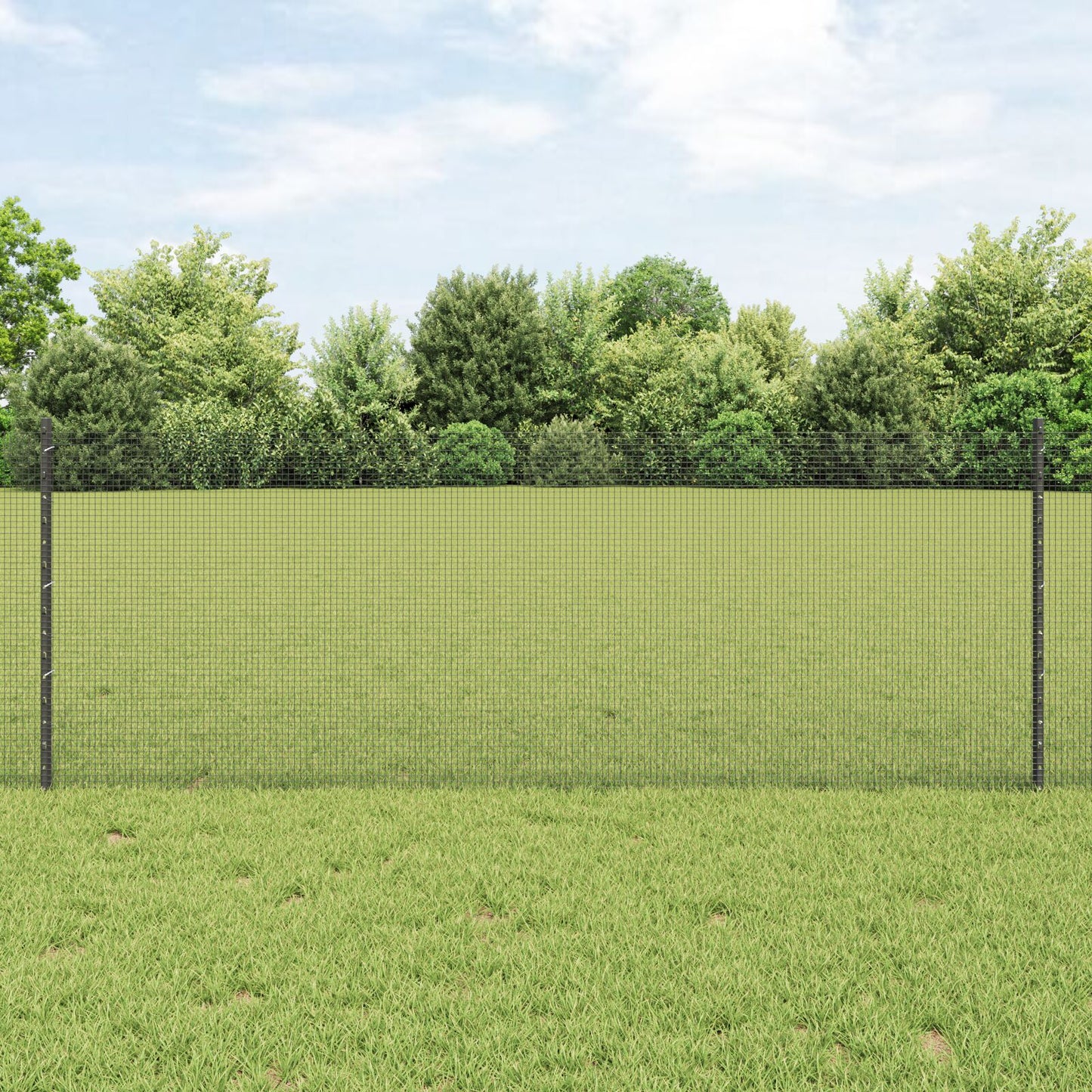Gelaste Draadschutting Met 11 U-Palen Grijs 0,8X25 M Staal