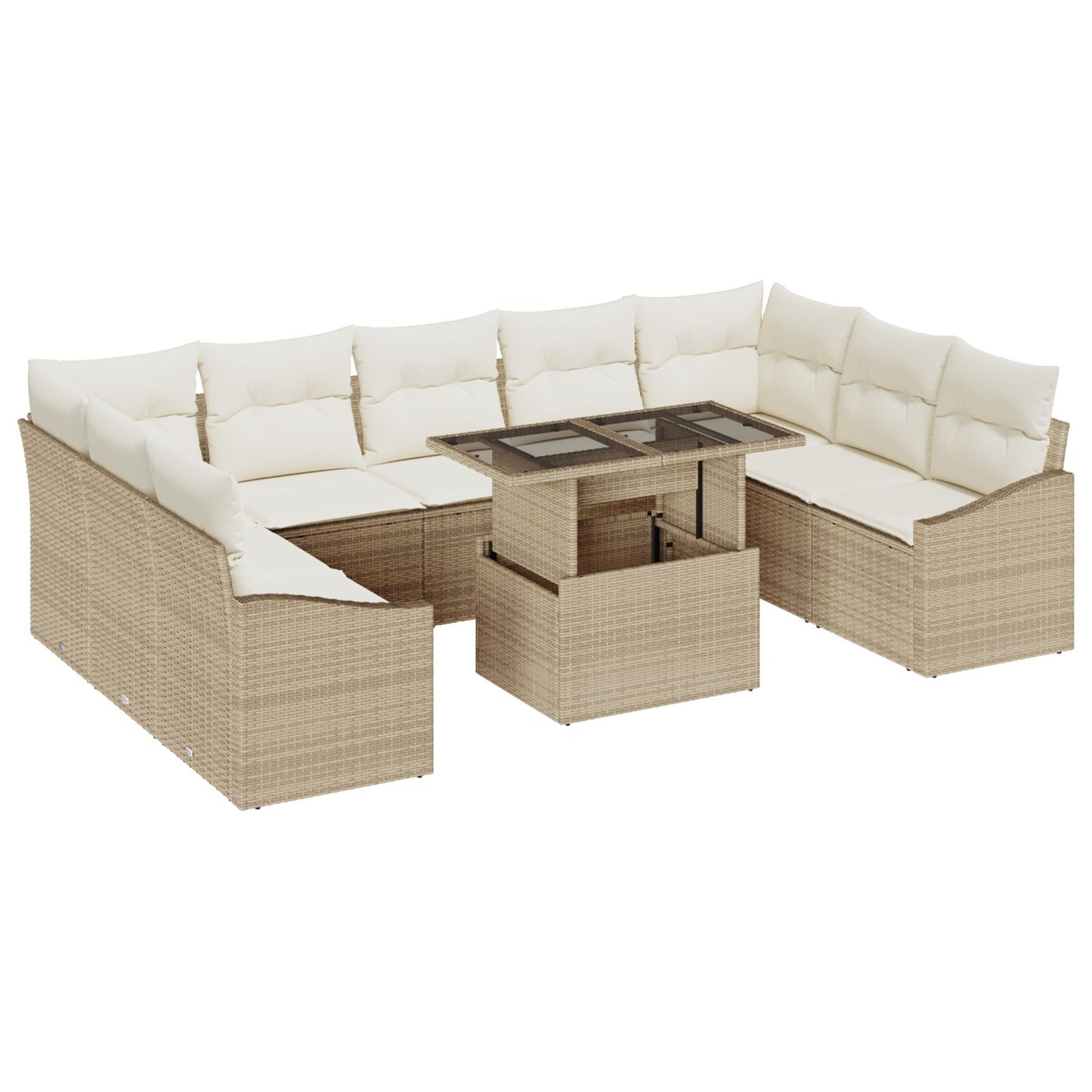Tuin Sofa Set 10 Stukken Crème En Beige