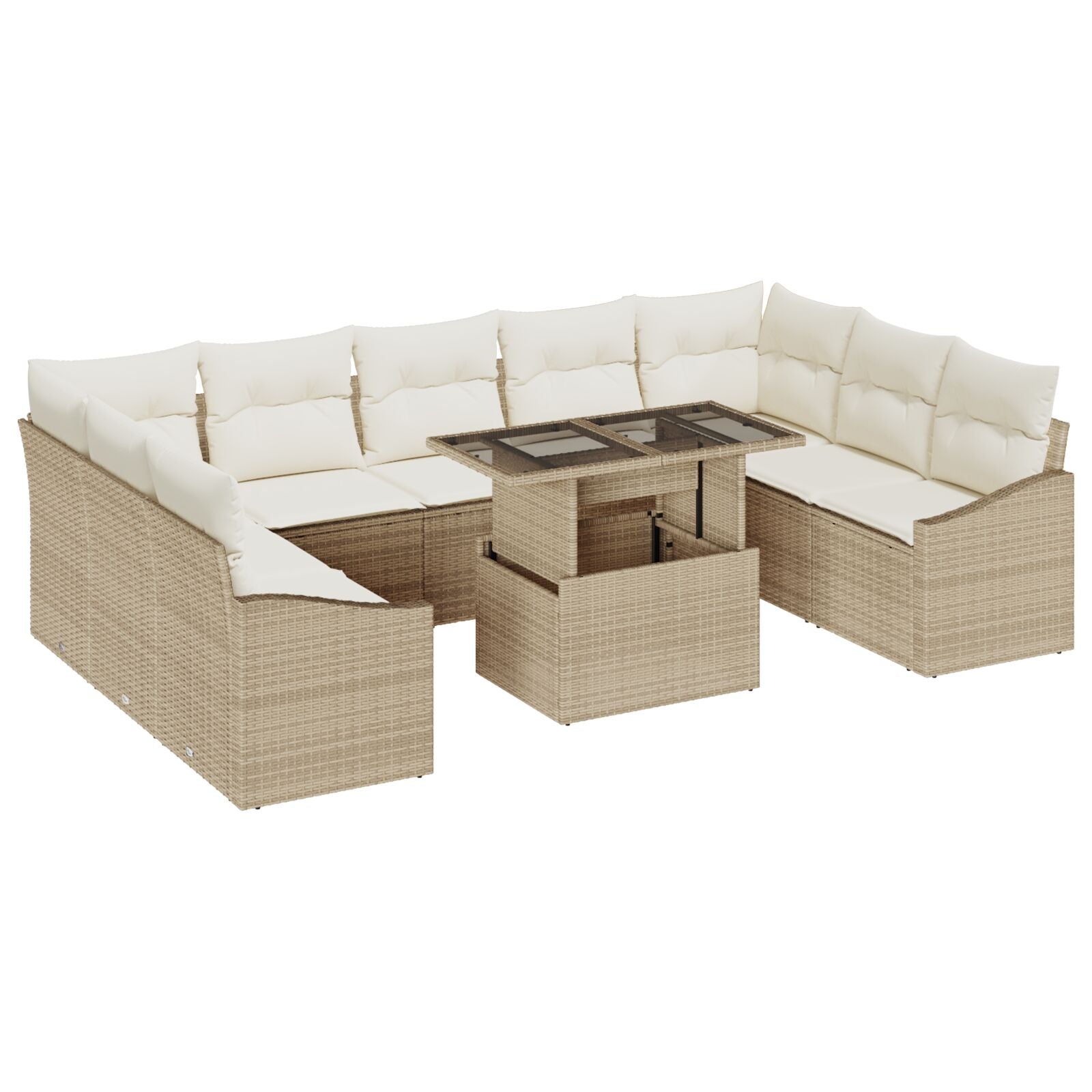 Tuin Sofa Set 10 Stukken Crème En Beige