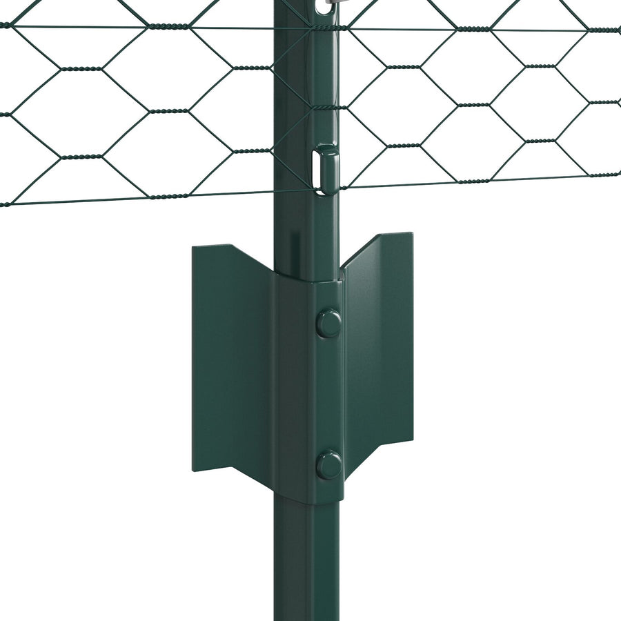 Hekpalen 5 St U-Channel Groen 80 Cm Staal,  Zeshoekig Hek Groen 0.8X10 M Staal