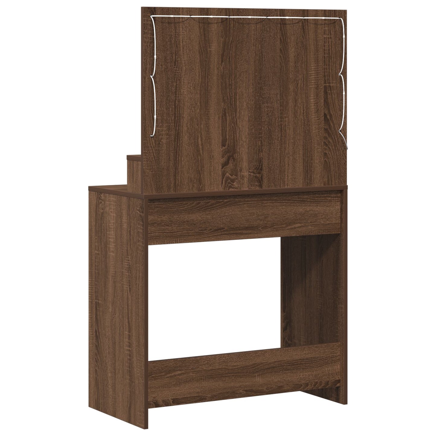 Kaptafel Met Led-Verlichting Bruin Eiken 79 x 41 x 135 cm