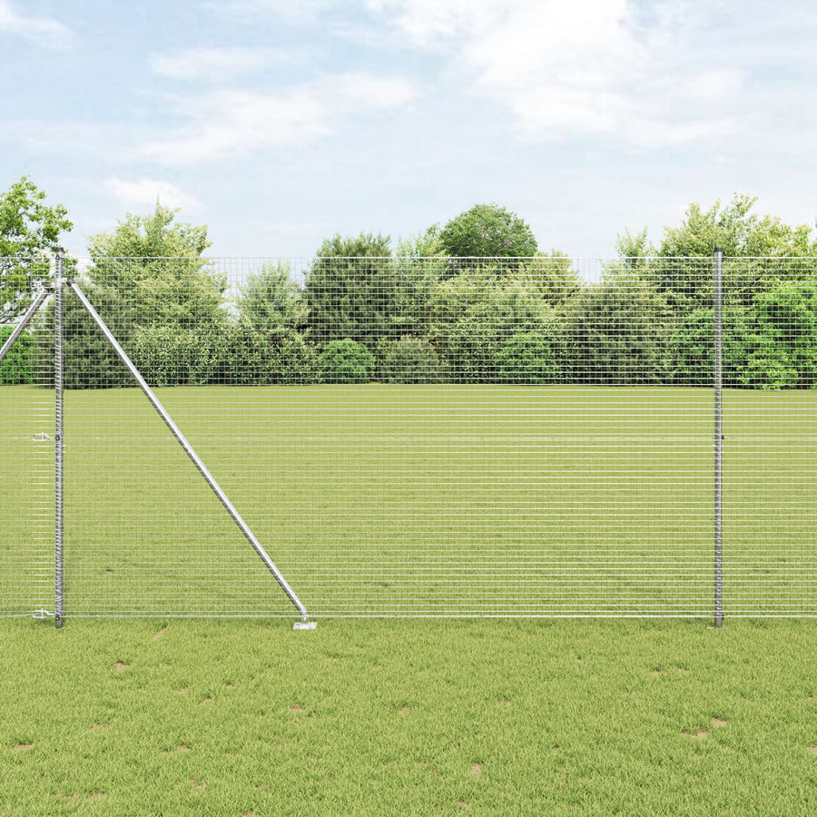 Gegolfd Draadhek Met 7 Spijkerpalen 1.6X10 M Gegalvaniseerd Staal Gegalvaniseerd Staal