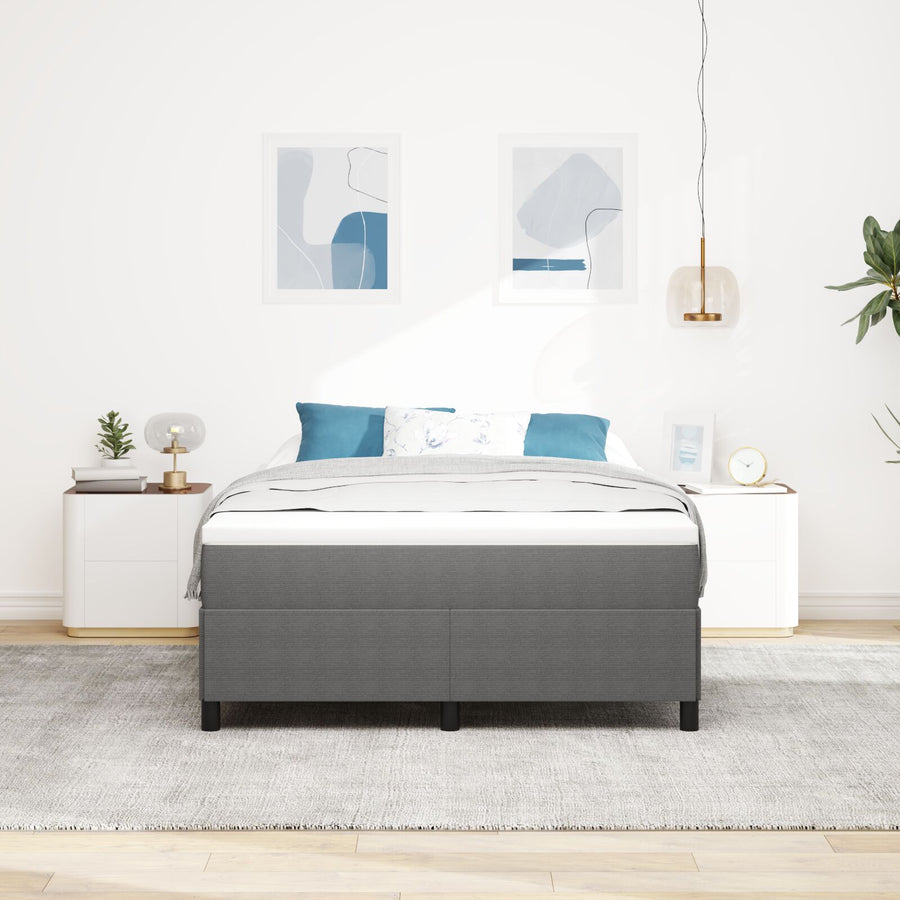 Bedframe Corduroy Stof Lichtgrijs 140 x 190 cm