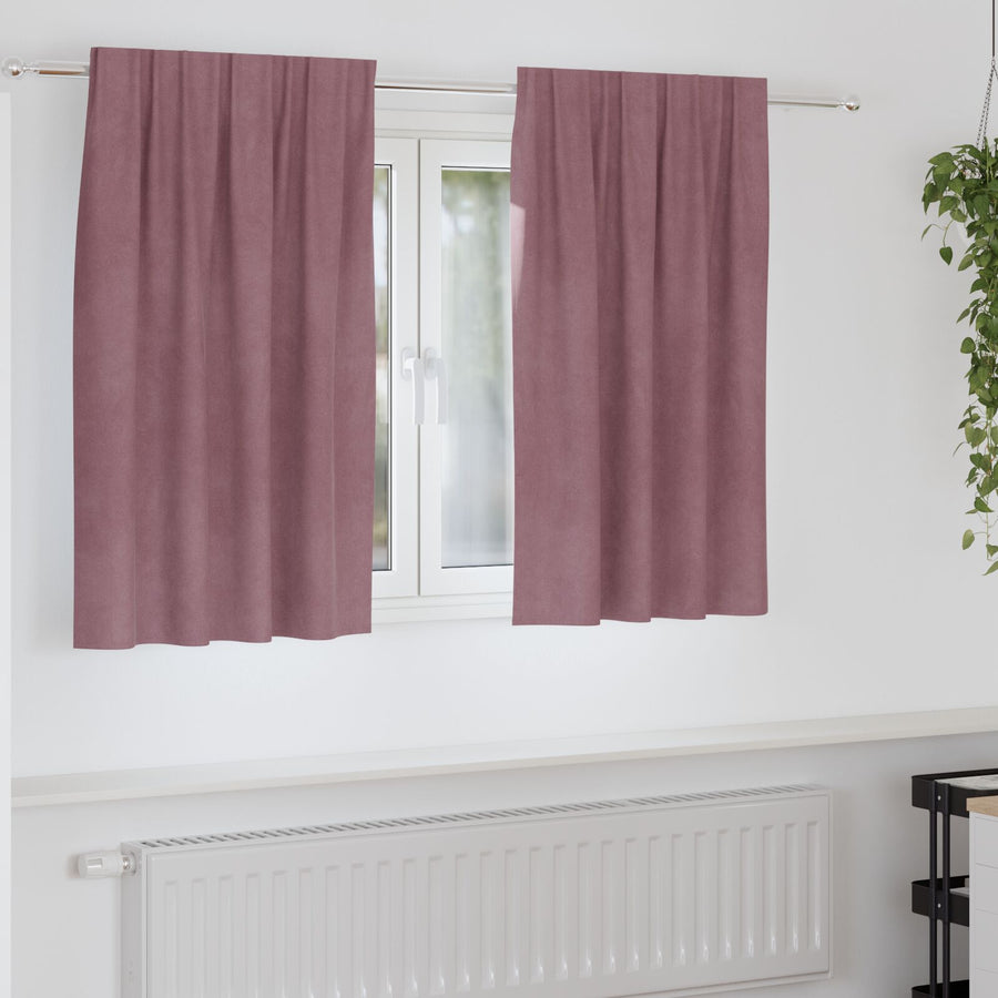Blackout Gordijnen Met Topband 2 Stuks Velours Donkerroze 140 x 140 cm met ingenaaid tape