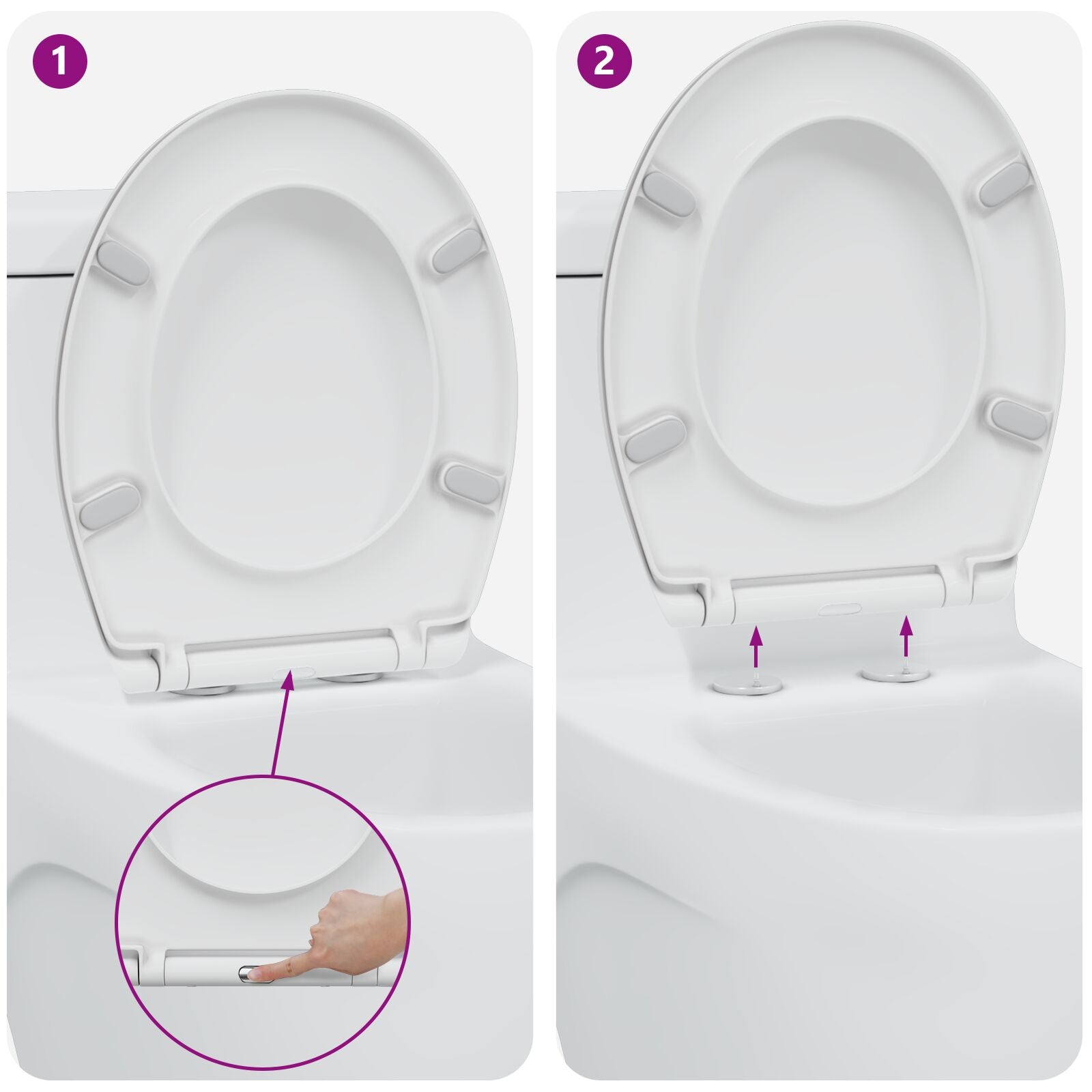 Snelontgrendelbaar Toiletzitje Met Soft Close Duroplast Wit