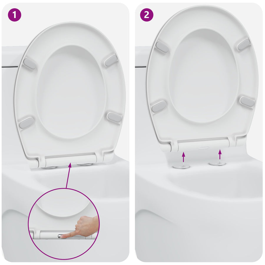 Snelontgrendelbaar Toiletzitje Met Soft Close Duroplast Wit