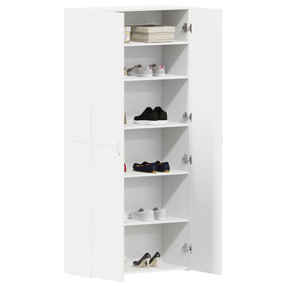Schoenenkast Wit 80X35.5X180 Cm Gefabriceerd Hout