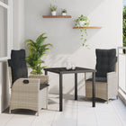 Tuinstoel verstelbaar poly rattan lichtgrijs
