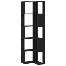 Hoekboekenkast 5-Tier Zwarte Eik 50X50X179 Cm Bewerkt Hout Zwarte eiken