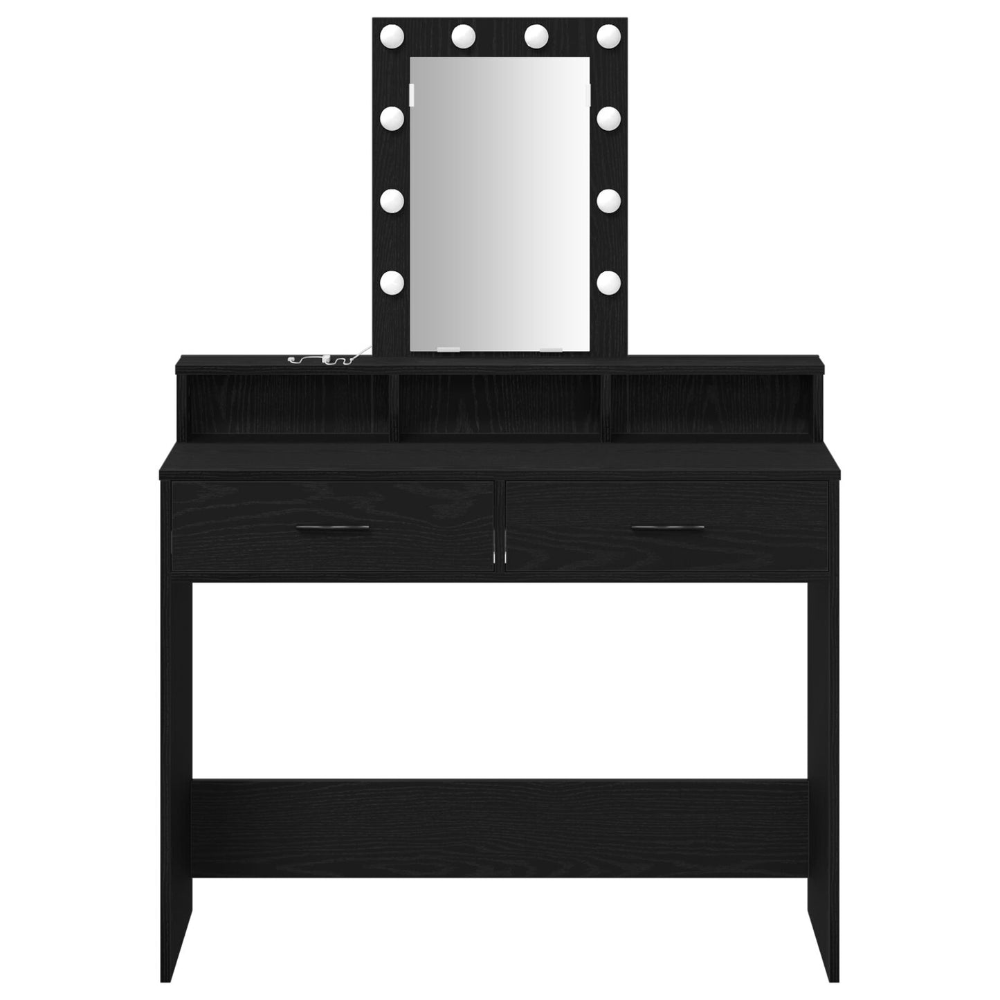 Kaptafel Met Led Verlichting Zwart eiken 100 x 41 x 140 cm