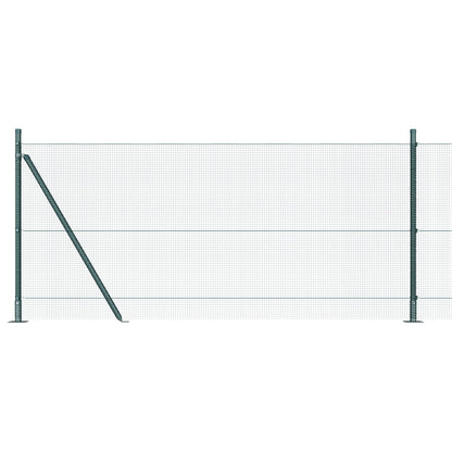 Gelaste Draadafsluiting Met 13 Flenspalen Groen 0.8X100 M Staal Gegalvaniseerd Staal