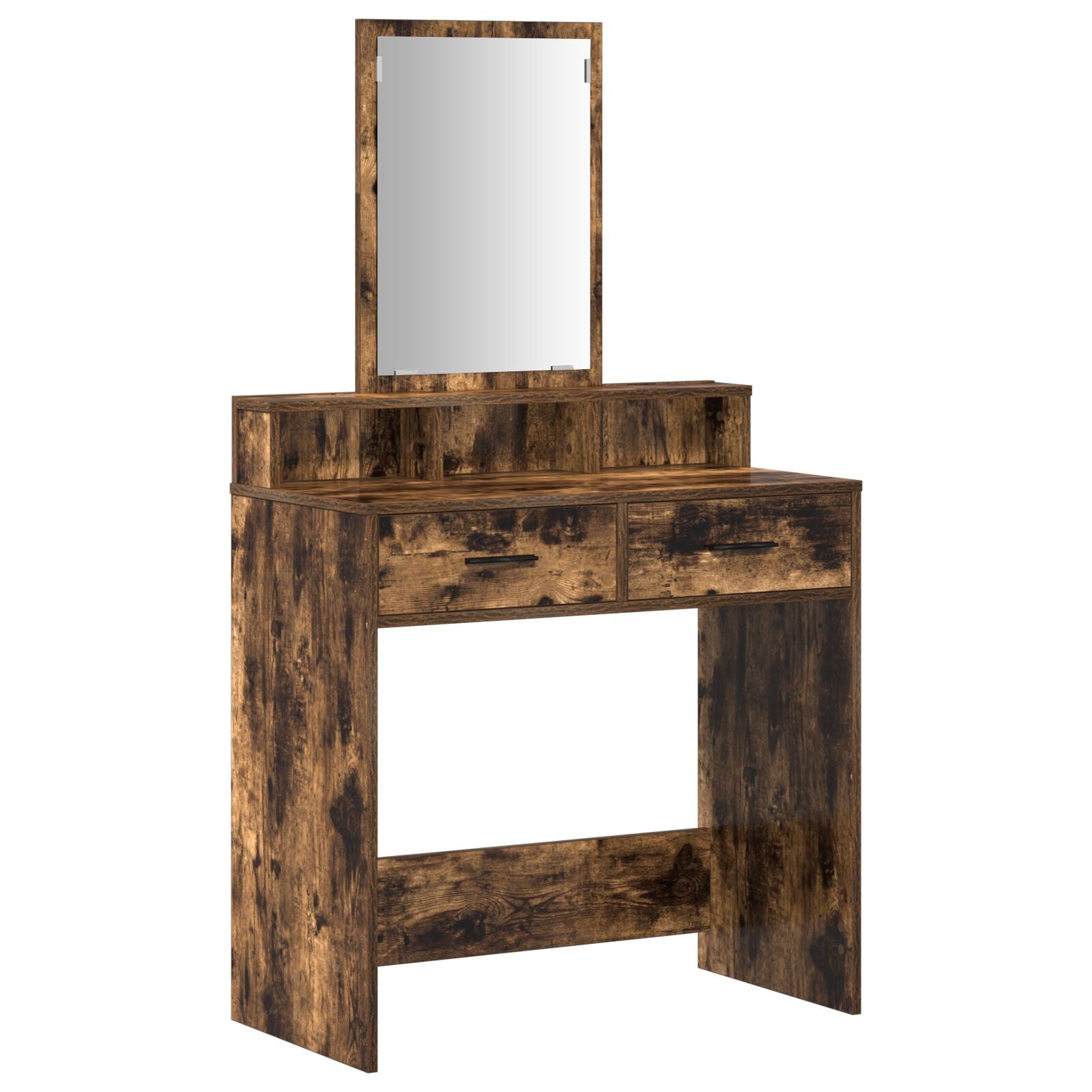 Make-Uptafel Met Lades 79 x 41 x 140 cm Gerookt eiken