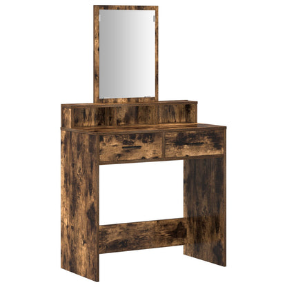 Make-Uptafel Met Lades 79 x 41 x 140 cm Gerookt eiken