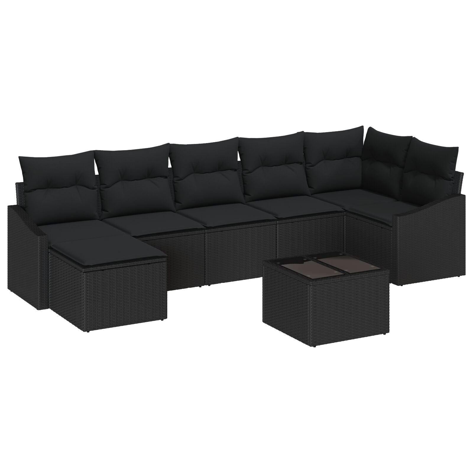 8-Delige Tuin Sofa Set Met Kussens Beige Poly Rattan