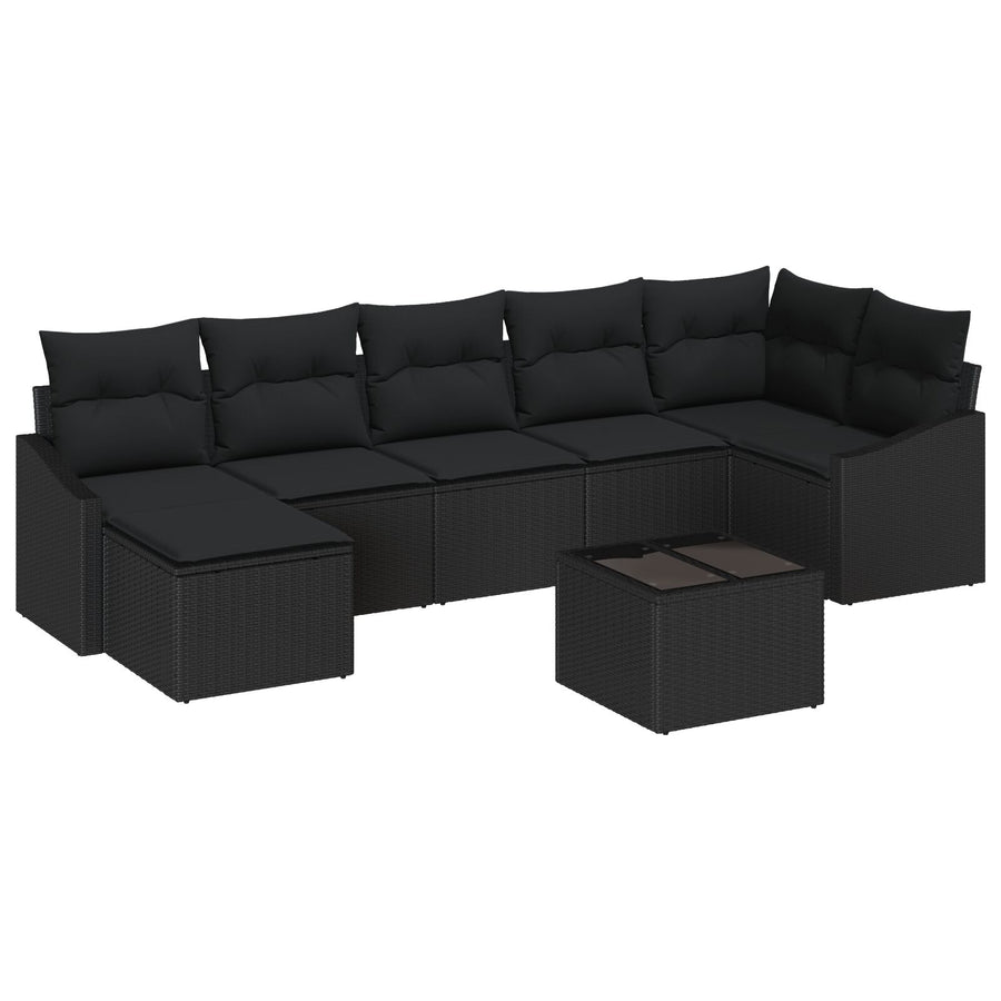 8-Delige Tuin Sofa Set Met Kussens Beige Poly Rattan