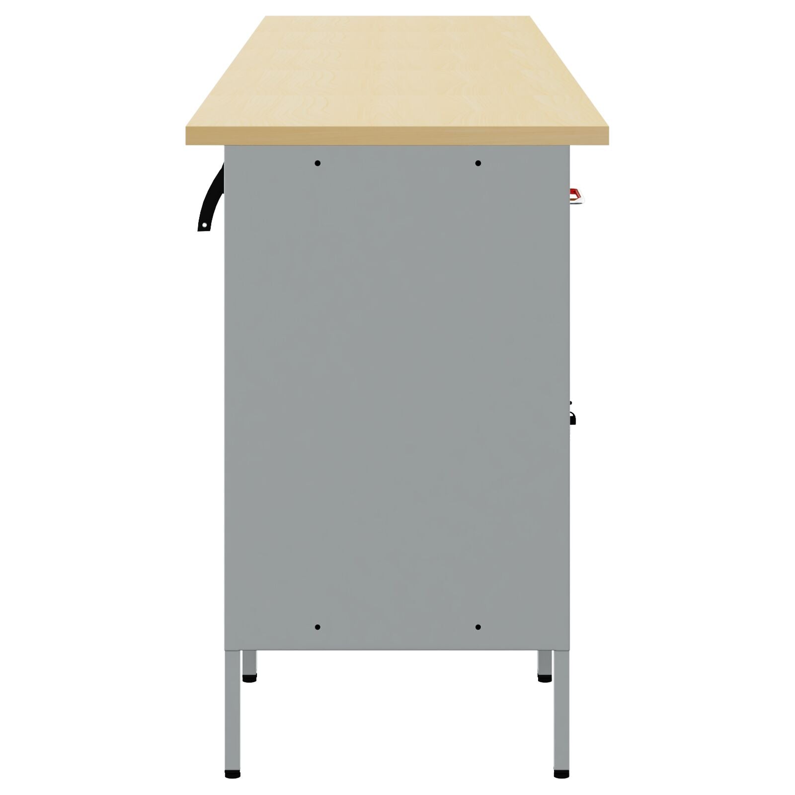 5-Delige Werkcabinet En Hoektafel Set Gelaagd Hout 4x (2x84/2x85 cm) Rood Tafel + 4x kast