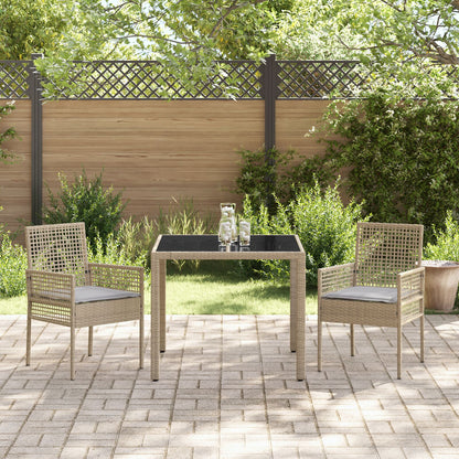 Set Van 2 Beige Poly Rattan 90 X 90 X 75 Cm