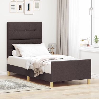 Bedframe Donkerbruin 90X190 Cm Stof Crème