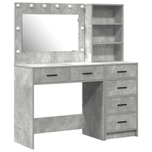 2-Delige Make-Uptafelset Met Led Betonnen Grijs Geengineerd Hout