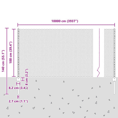 Omheining Palen 11 Stuks U-Channel Groen 100 Cm Staal,  Hexagonale Omheining Groen 1X100 M Staal