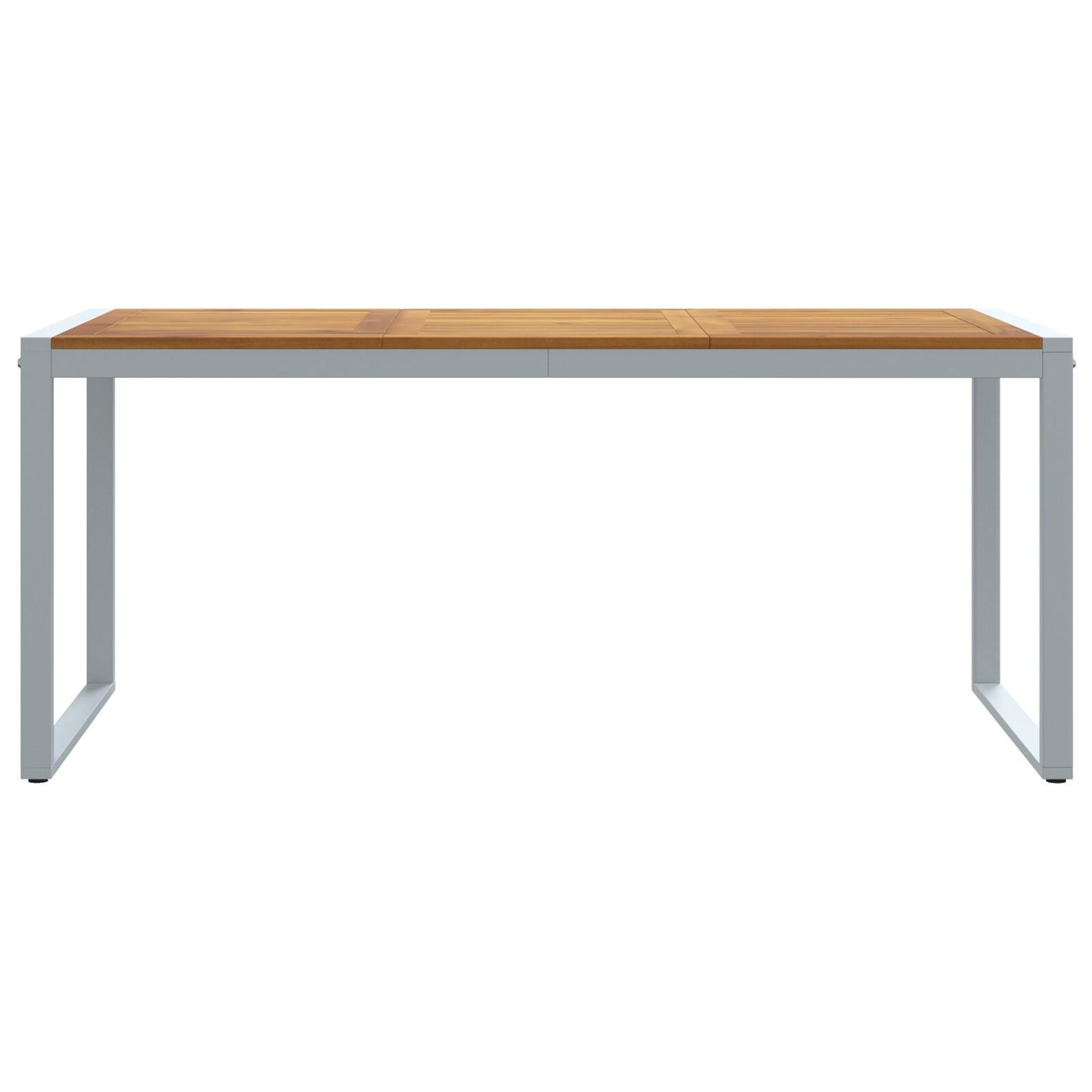 Tuin Eettafel Grijs 180X90X75 Cm Staal & Massief Acaciahout