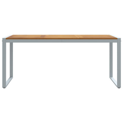 Tuin Eettafel Grijs 180X90X75 Cm Staal & Massief Acaciahout