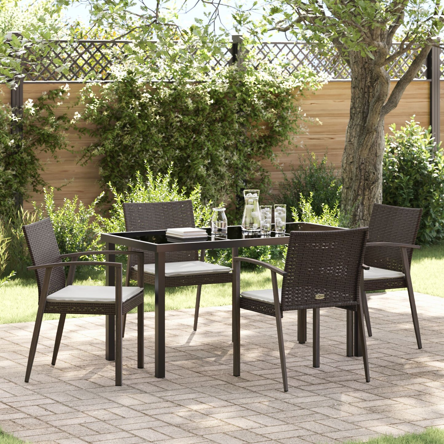 Set Van 2 Bruin Poly Rattan, Staal Duurzaam