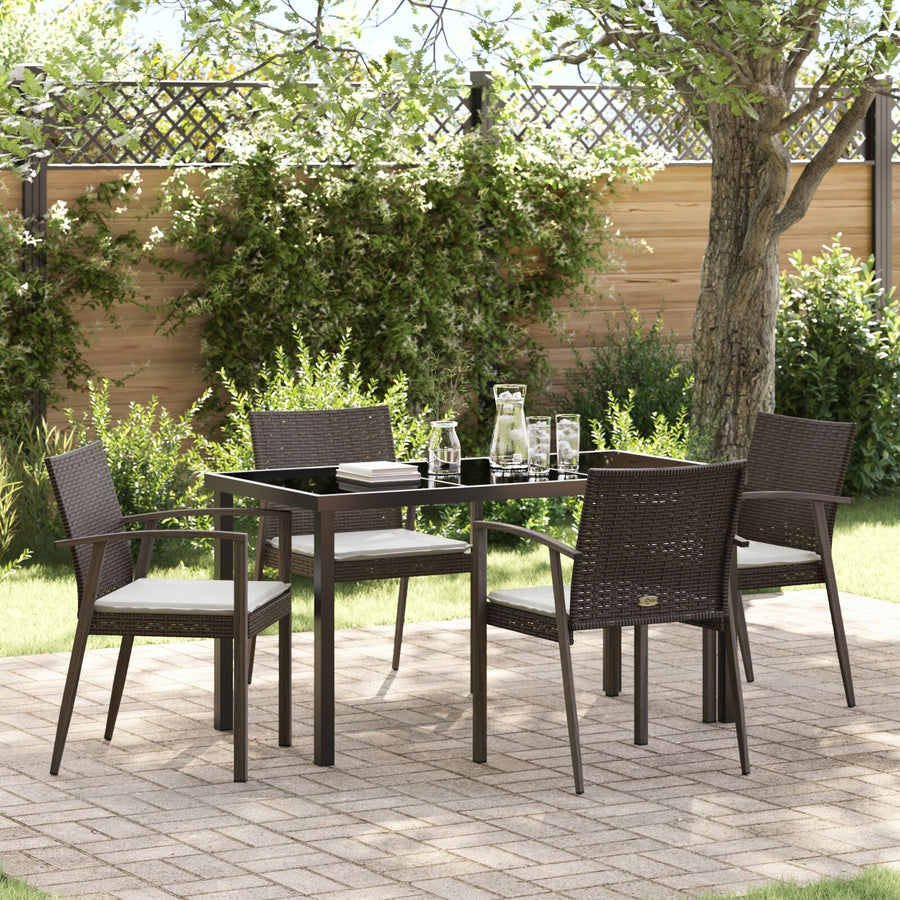 Set Van 2 Bruin Poly Rattan, Staal Duurzaam
