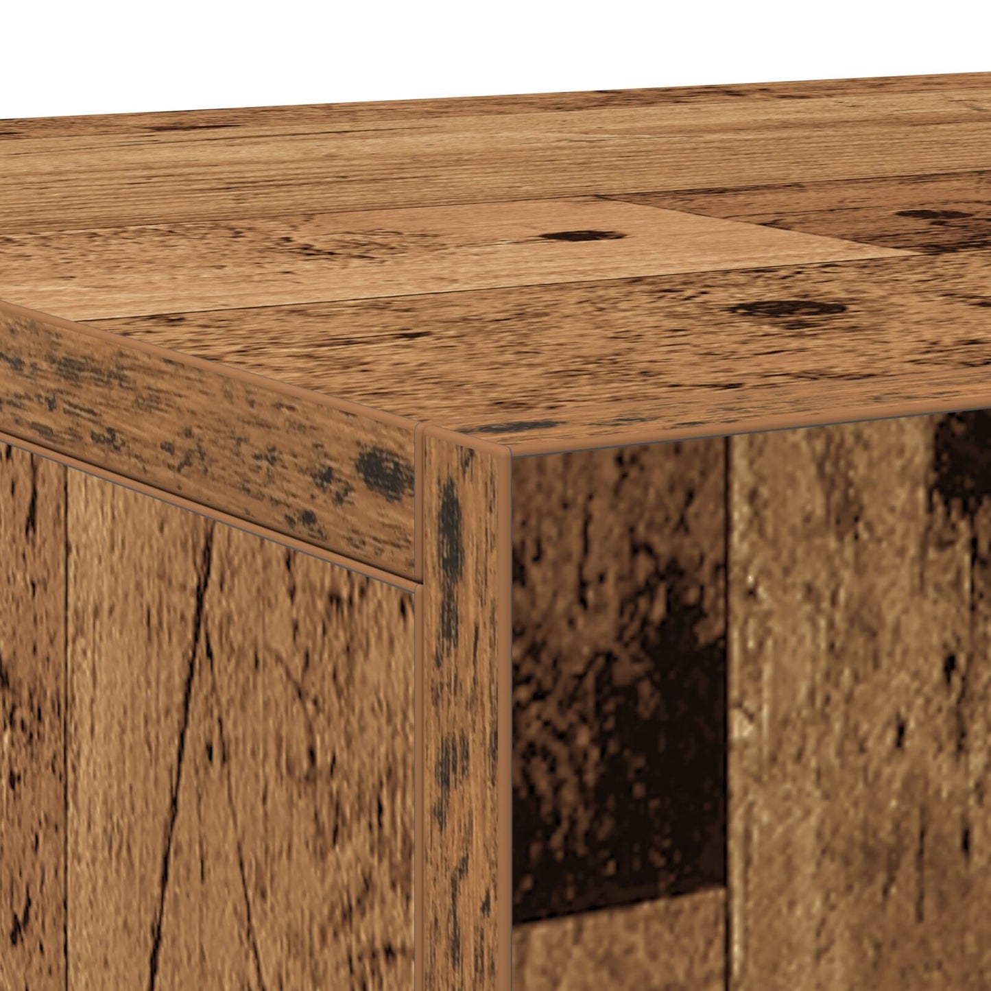 Dressoir Met 3 Deuren Oud Hout 90X34X80 Cm Engineered Hout