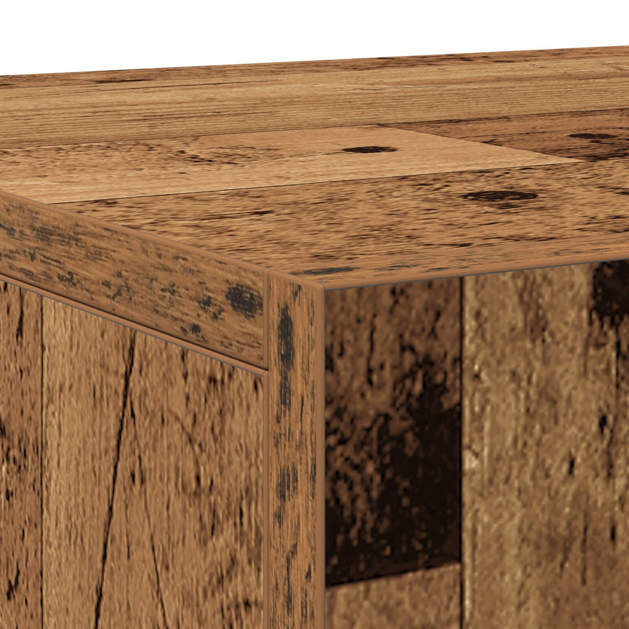 Dressoir Met 3 Deuren Oud Hout 90X34X80 Cm Engineered Hout
