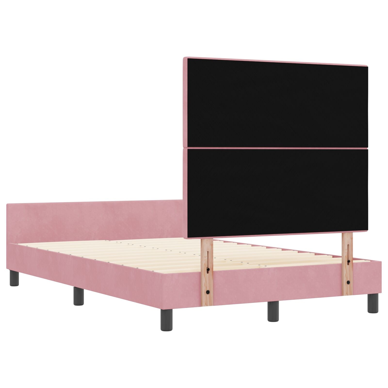 Roze Fluweel Bedframe 120X200 Cm Crème